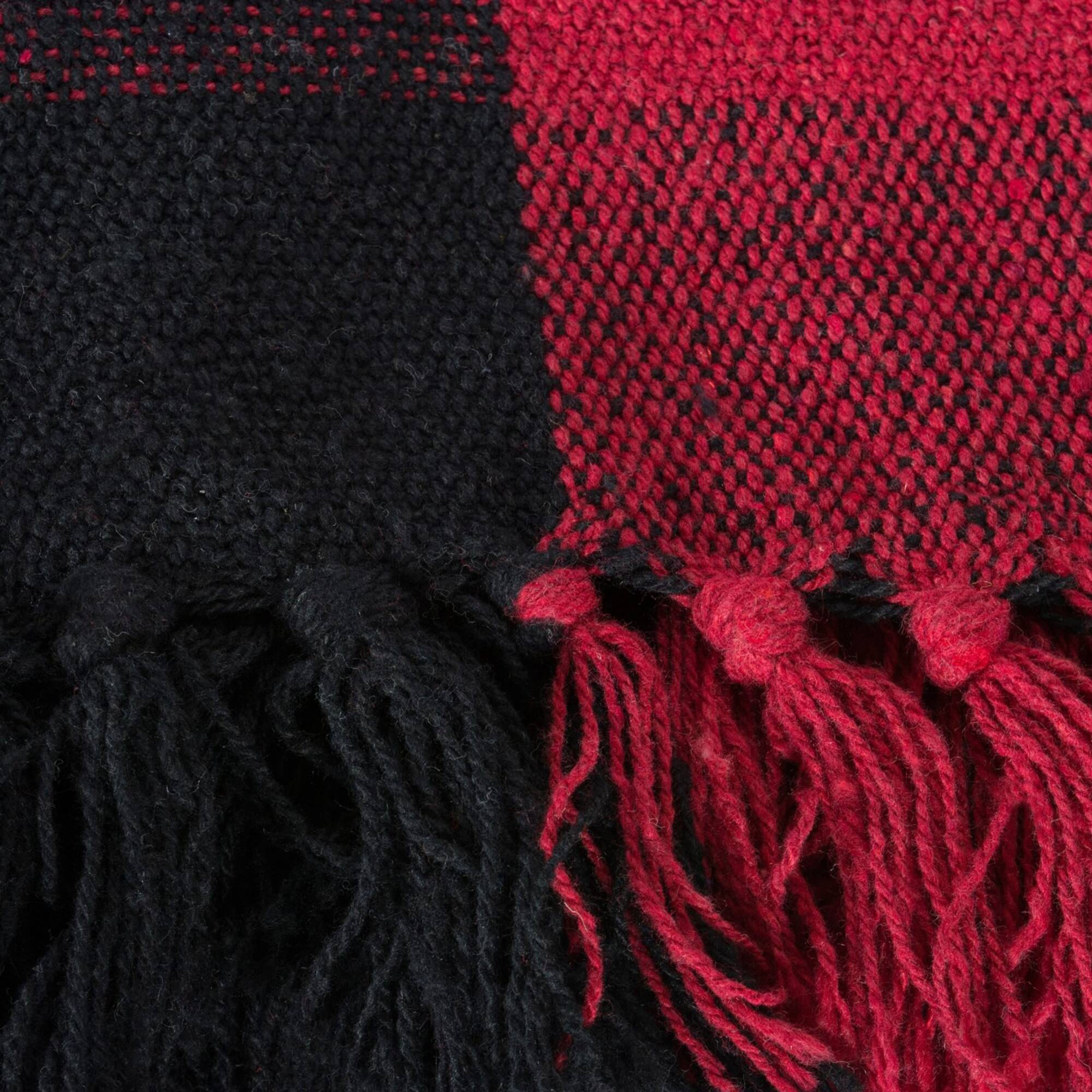 DII® Tango Red & Black Buffalo Check Throw